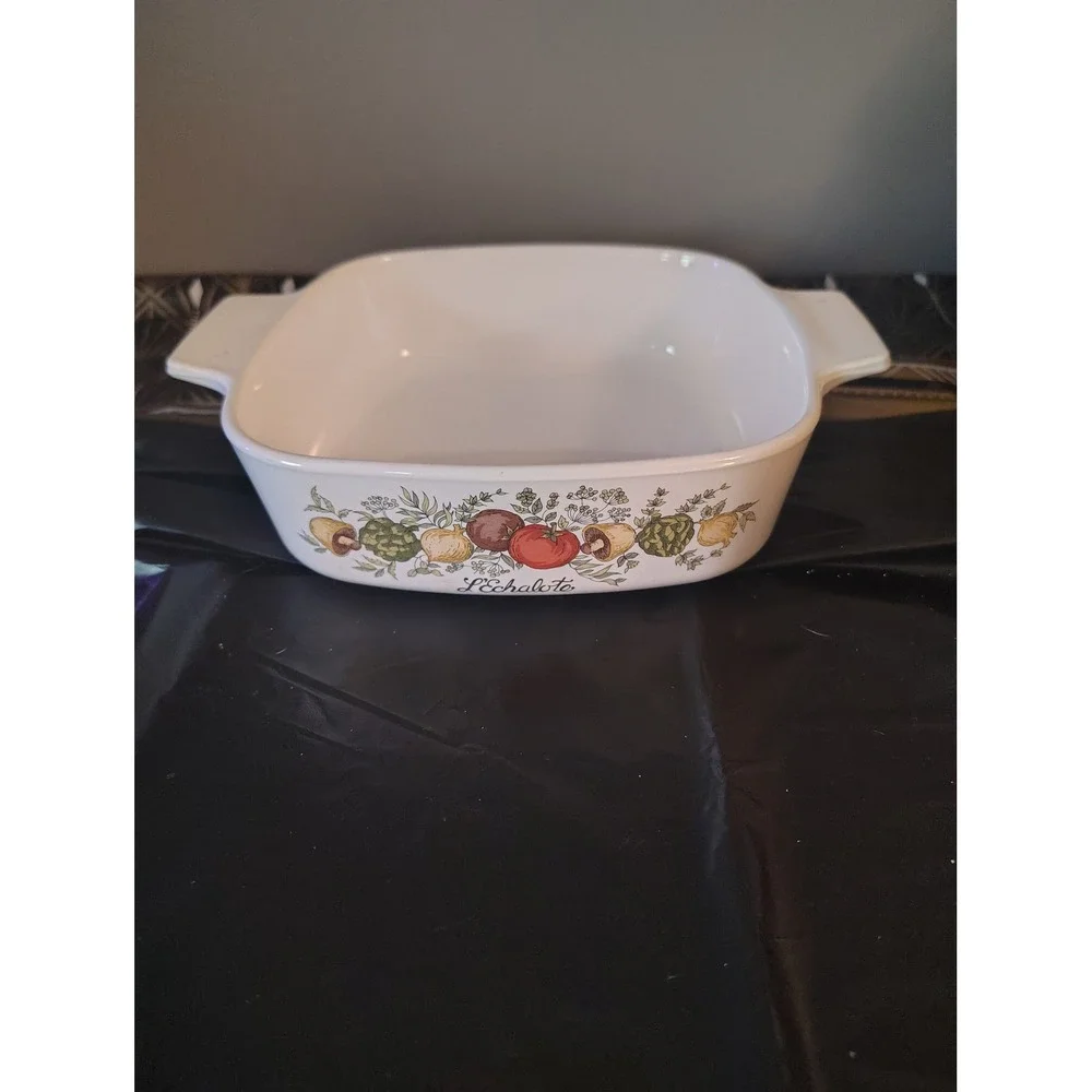 Vintage Corning Ware Spice of Life L'Echalote Square Casserole Dish Baker